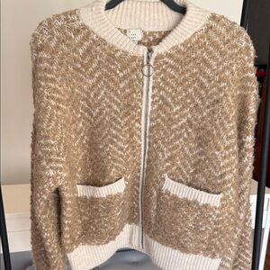 A New Day Tan and Cream Cardigan Sweater